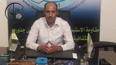 صورة لقاء الزميل ماهر التمران عضو مجلس الادارة السياسي و ممثل الحزب في مناطق الادارة  على راديو بيسان حول زيارة بيدرسون الاخيرة الى دمشق