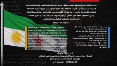 صورة بمناسبة نوروز حزب الحداثة و الديمقراطية يحتفل في مكتبه بالقامشلي ..وهذه كلمته