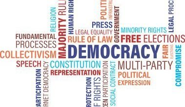 صورة الديمقراطية والجريمة.￼