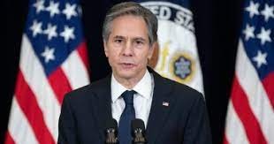 صورة وزير الخارجية الأميركي: الحرب الروسية اعتداء على العالم أجمع.