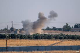 صورة قصف تركي على شمال شرق سوريا.
