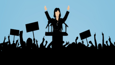 صورة المشاركة السياسية للمراة والوصول الى موقع صنع القرار.