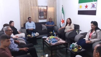 صورة زيارة حزب الإتحاد الديمقراطي ( pyd ) لمكتب الحزب في القامشلي