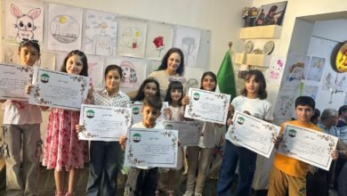 صورة إفتتاح مكتب حزب الحداثة بالقامشلو معرض الرسم للأطفال